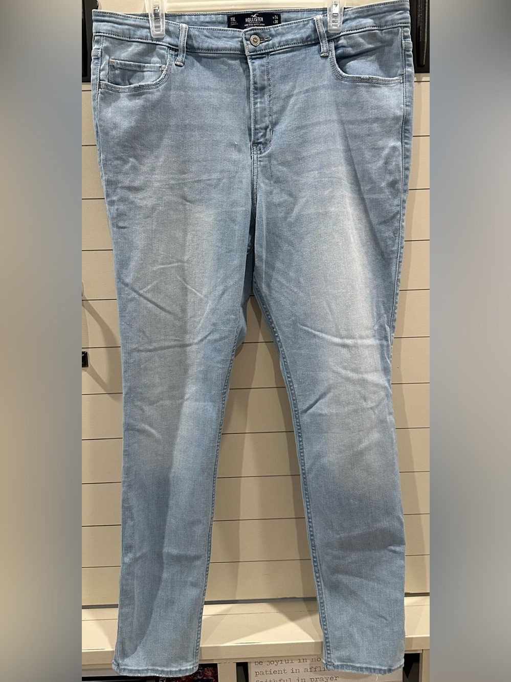 Hollister Light Wash High Rise Super Skinny Soft Jeans - 19 Long 34x30